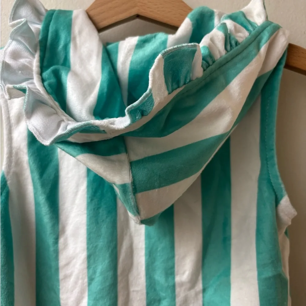 Sweet Honey Ruffled Teal and White Swim Robe